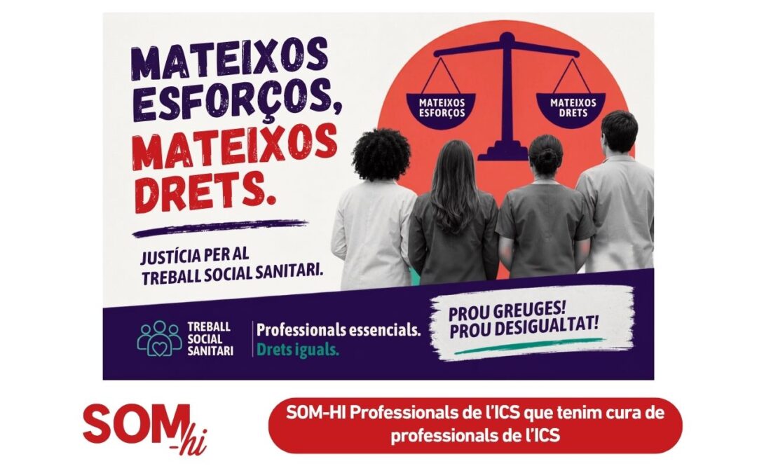 SOM-HI dona suport a la campanya «Mateixos esforços, mateixos drets. Justícia per al Treball Social Sanitari»