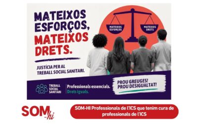 SOM-HI dona suport a la campanya «Mateixos esforços, mateixos drets. Justícia per al Treball Social Sanitari»